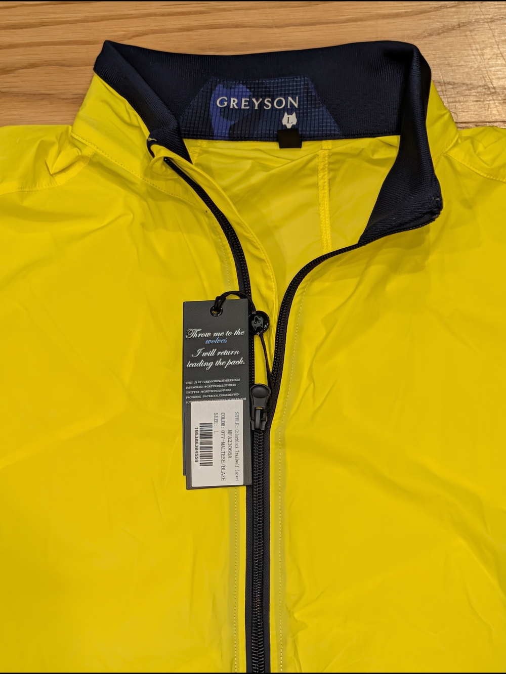 NWT Greyson Trail Wolf Jacket Men's Large Maltese/Blaze Full Zip Lightweight